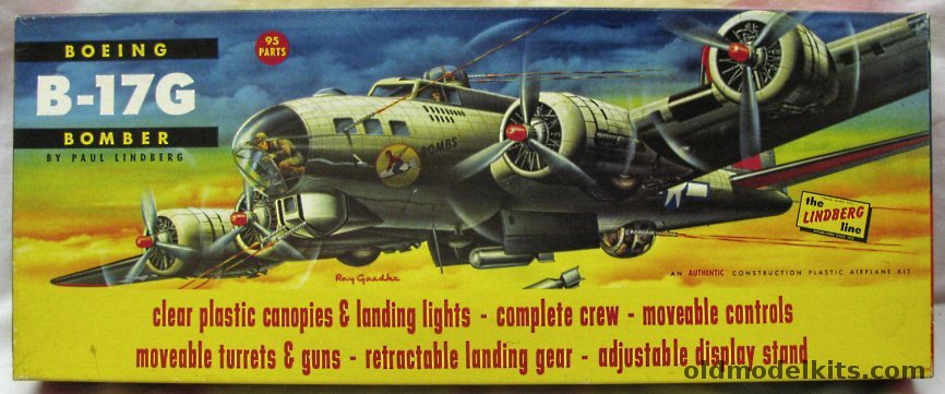 Lindberg 1/64 Boeing B-17G Flying Fortress Bomber, 525-249 plastic model kit